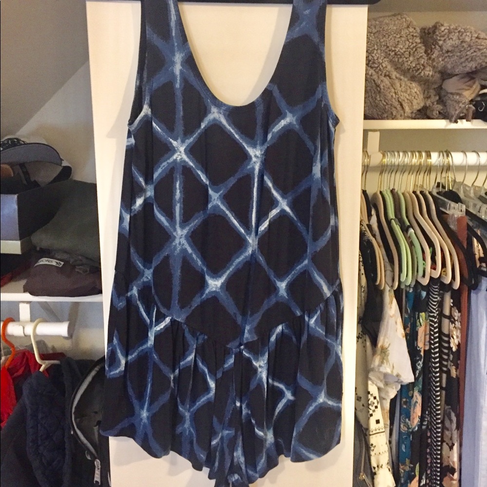 Tie die blue romper